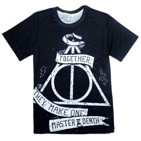 T-shirt à manches courtes Casual Unisex Fashion Hip hop Together Noir Print
